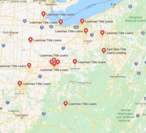 Title Loans Ohio Map of Locations Stores near ME